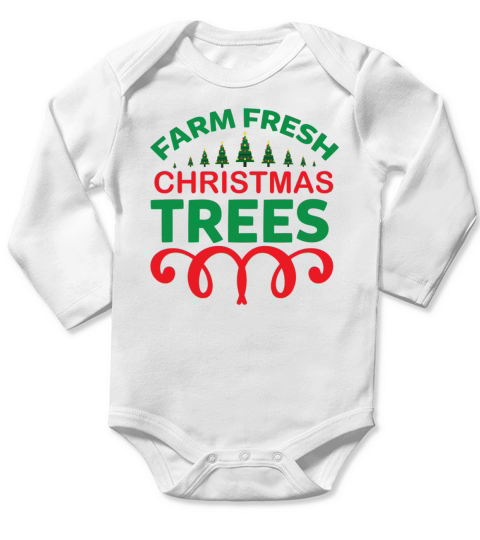 Farm fresh christmas trees Long Sleeve Baby One-Piece