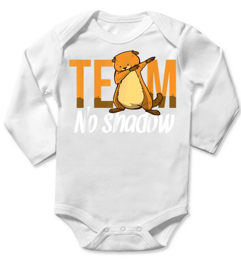 Funny Groundhog Day Team No Shadow Dabbing Kids Long Sleeve Baby One-Piece
