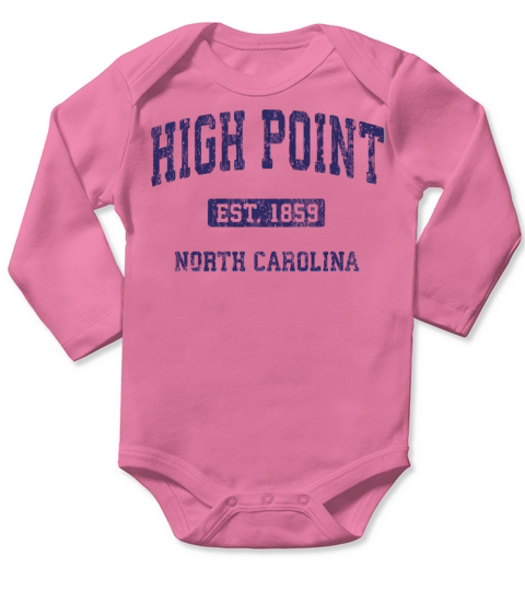 High Point North Carolina Nc Vintage Athletic Spor Long Sleeve Baby One-Piece