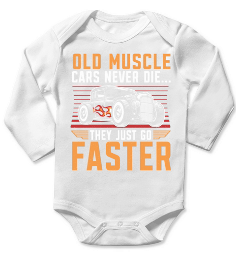 Hot Rod Cars Never Die Classic Car Vintage Hotrod Long Sleeve Baby One-Piece