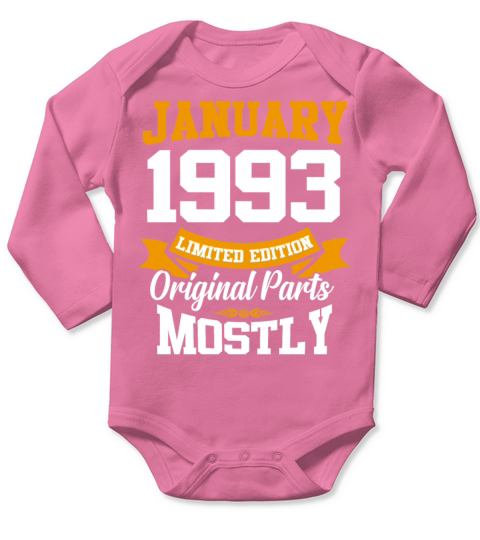 January 1993 Limited Edition Birthday Present Long Sleeve Baby One-Piece
