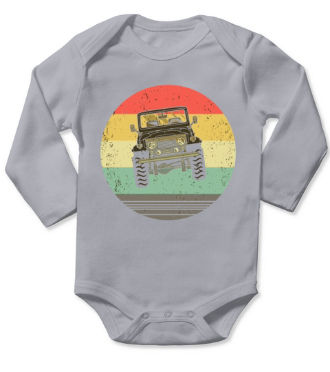 Off Road Retro Vintage Style 4X4 Car Enthusiast Long Sleeve Baby One-Piece