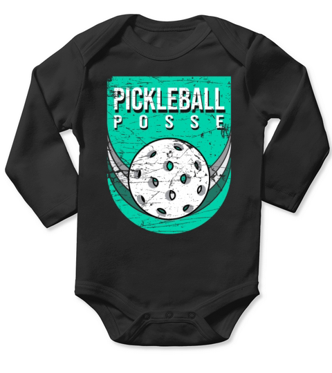 Retro Vintage Pickleball Posse For Pickers Long Sleeve Baby One-Piece
