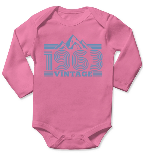 Vintage 1963 Birthday Retro Look Long Sleeve Baby One-Piece