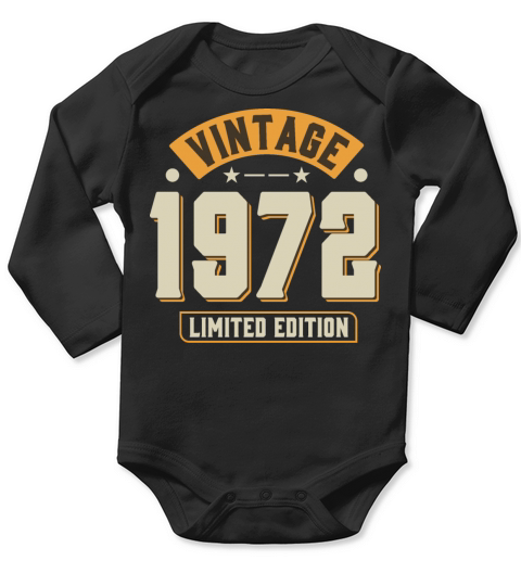 Vintage 1972 50th Birthday Fiftieth Gift Long Sleeve Baby One-Piece