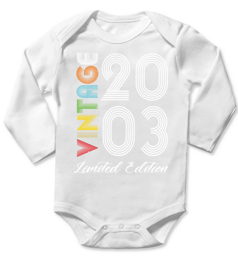 Vintage 2003 Vintage Birthday Retro Vintage Long Sleeve Baby One-Piece