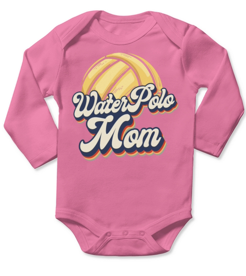 Water Polo Mom Retro Vintage Water Long Sleeve Baby One-Piece