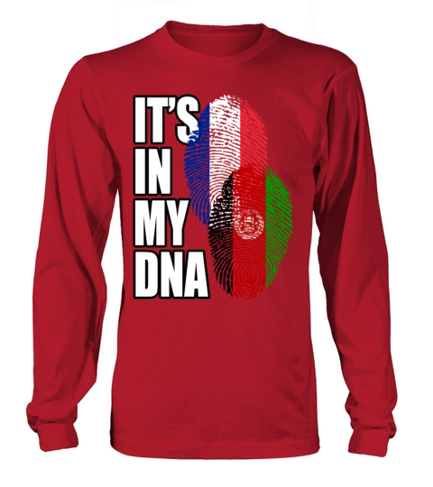 Afghan And French Mix Heritage DNA Flag Long sleeved Unisex