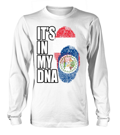 Belizean And Austrian Mix Heritage DNA Flag Long sleeved Unisex