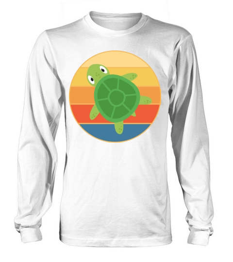 Cute Turtle Vintage Retro Sunset Marine Animal Long sleeved Unisex