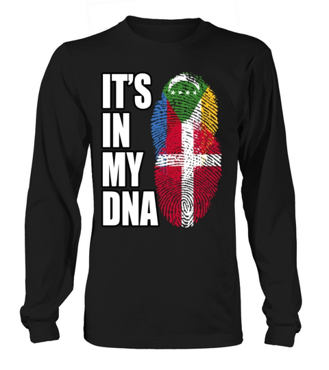 Danish And Comoran Mix Heritage DNA Flag Long sleeved Unisex