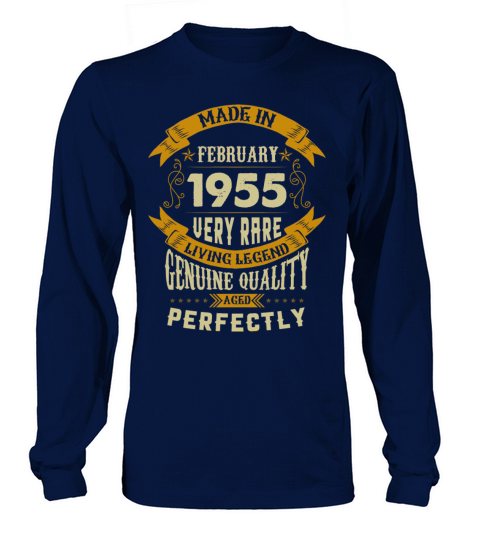 February 1955 Vintage Birthday Present Long sleeved Unisex
