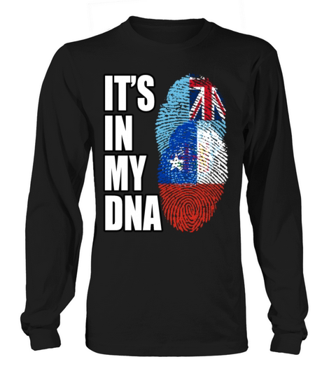 Fijian And Chilean Mix Heritage DNA Flag Long sleeved Unisex
