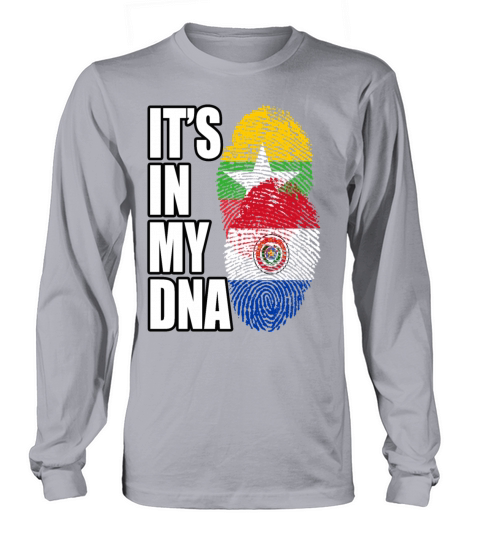 Paraguayan And Burmese Mix Heritage DNA Flag Long sleeved Unisex