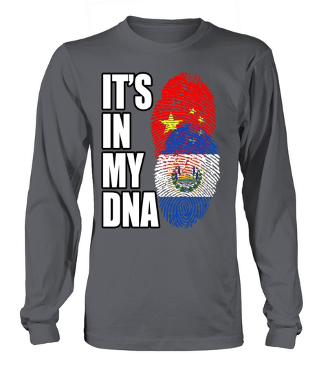 Salvadoran And Chinese Mix Heritage DNA Flag Long sleeved Unisex