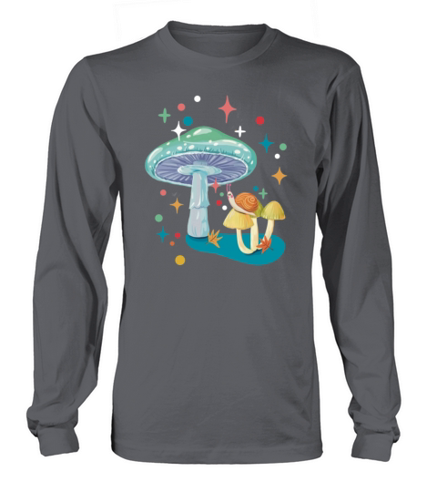 Vintage cozy green mushroom and snail Long sleeved Unisex