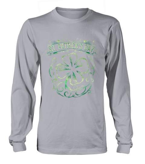 Vintage Label Four Leaf Clover Shamrock On St Long sleeved Unisex