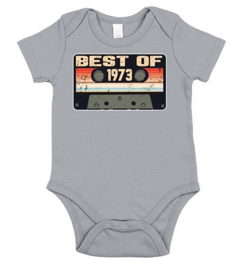 1973 Vintage born in Retro age Birthday gift idea Short Sleeve Baby One-Piece