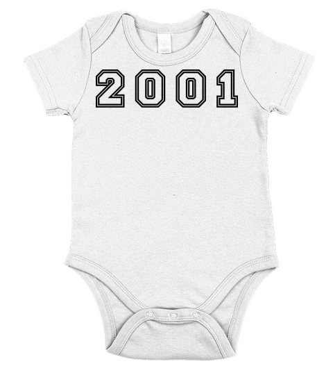 2001 Year Number Short Sleeve Baby One-Piece