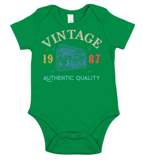 33 Years Old 1987 Vintage 33Rd Birthday Anniversar Short Sleeve Baby One-Piece