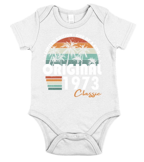 50th birthday vintage 1973 original 1973 Short Sleeve Baby One-Piece