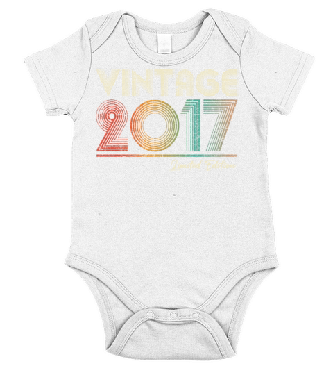 6 Year Old Vintage 2017 6th Birthday Gift Short Sleeve Baby One-Piece