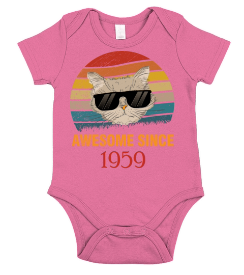Awesome Since 1959 64 Birthday Anniversary Gift Short Sleeve Baby One-Piece