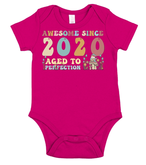 Awesome since 2020 - 3rd Birthday - 2023 Groovy Short Sleeve Baby One-Piece