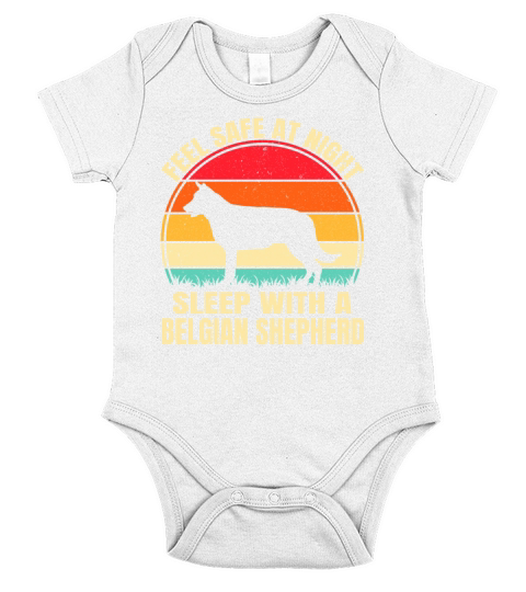 Belgian Shepherd Dog Retro Vintage Short Sleeve Baby One-Piece