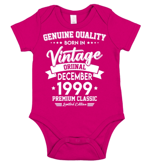 Born In December 1999 Original Vintage Short Sleeve Baby One-Piece