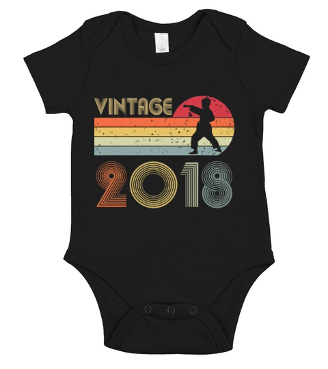 Boy 4th Birthday Karate Taekwondo Vintage 2018 Short Sleeve Baby One-Piece