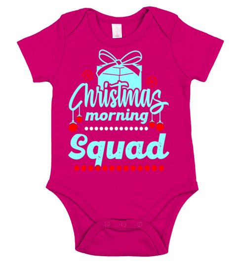 Christmas Morning Squad Xmas Holiday Gift Short Sleeve Baby One-Piece