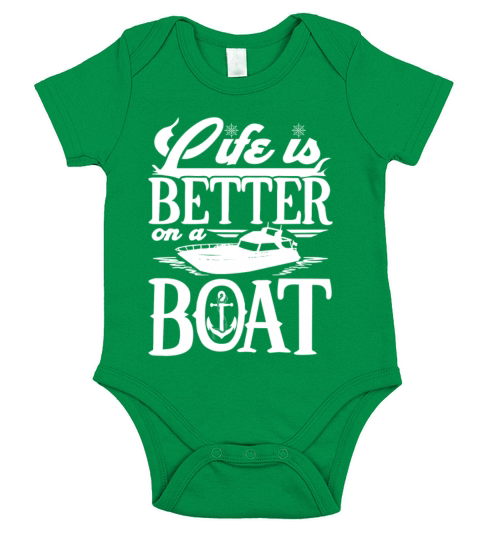 Classic Design life is better on a boat New Short Sleeve Baby One-Piece