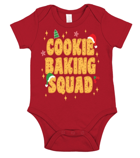 Cookie Baking Squad Christmas Short Sleeve Baby One-Piece