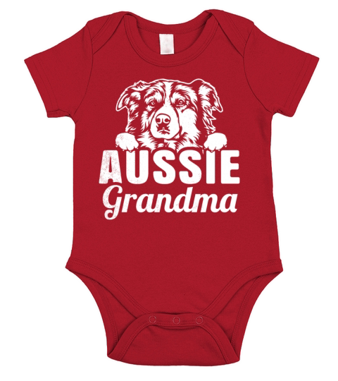 Cute AUSSIE dog for pet lover grandma or mom Short Sleeve Baby One-Piece