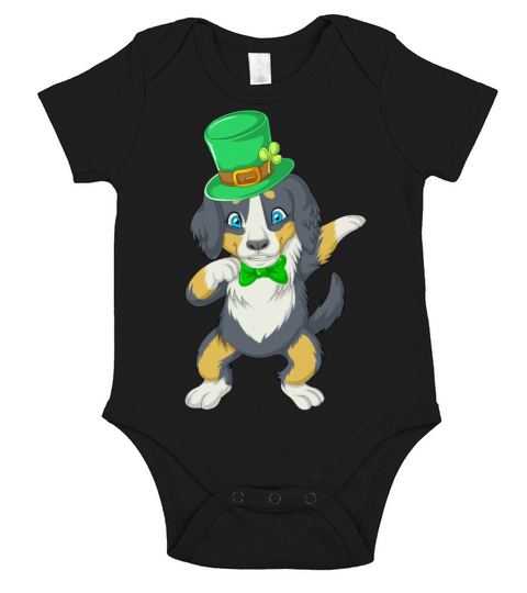 dabbing bernese st patricks day Short Sleeve Baby One-Piece