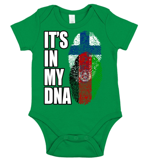Finland And Afghanistan Mix Heritage DNA Flag Short Sleeve Baby One-Piece