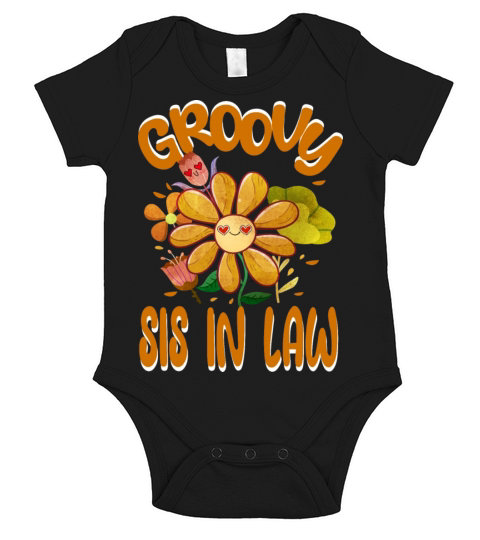 Groovy Sis in Law Family Matching Vintage Family Short Sleeve Baby One-Piece