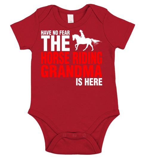 Have No Fear The Horse Riding Grandma Is Here Short Sleeve Baby One-Piece