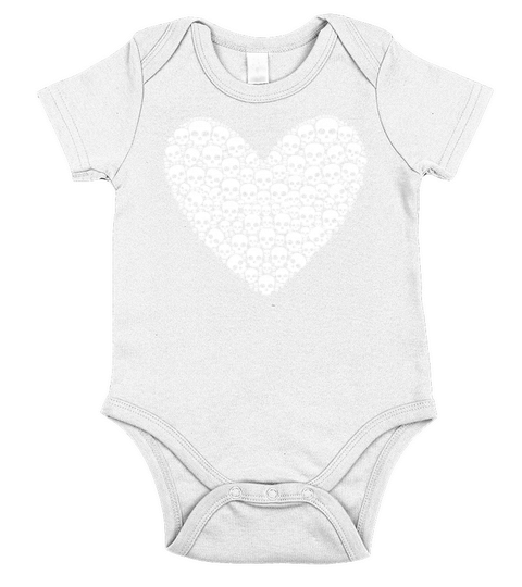 Heart of Skulls Anti Valentine Day Gift Short Sleeve Baby One-Piece