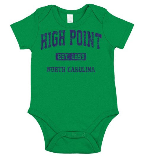 High Point North Carolina Nc Vintage Athletic Spor Short Sleeve Baby One-Piece