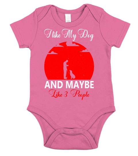 I Like My Dog And Maybe Like 3 People Retro Short Sleeve Baby One-Piece
