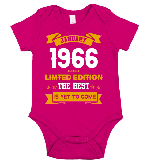 January 1966 Birthday Surprise Short Sleeve Baby One-Piece