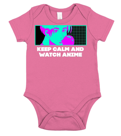Keep Calm and Watch Anime Manga Funny Japanese Ani Short Sleeve Baby One-Piece