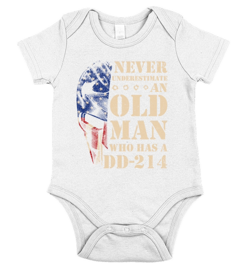 Mens Vintage DD 214 US Alumni USA American Flag Short Sleeve Baby One-Piece
