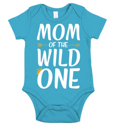 Mom Of The Wild One Funny Birthday Retro Vintage B Short Sleeve Baby One-Piece
