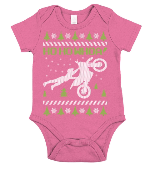 Motorcycle Ugly Christmas Short Sleeve Baby One-Piece