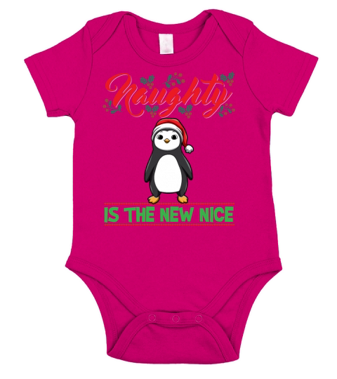 Naughty Is The New Nice Christmas Santa Xmas Short Sleeve Baby One-Piece