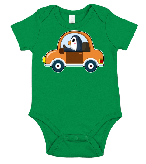 Penguin Car Short Sleeve Baby One-Piece