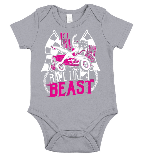 Racing - Act like a lady race like a beast t - shi Short Sleeve Baby One-Piece